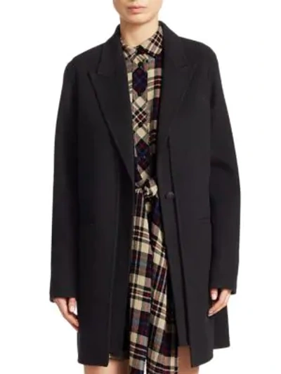 Shop Rag & Bone Kaye Long Wool-blend Coat In Black