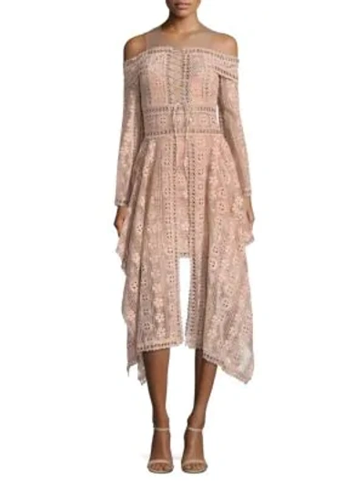 Shop Thurley Lace Mini Dress In Nude