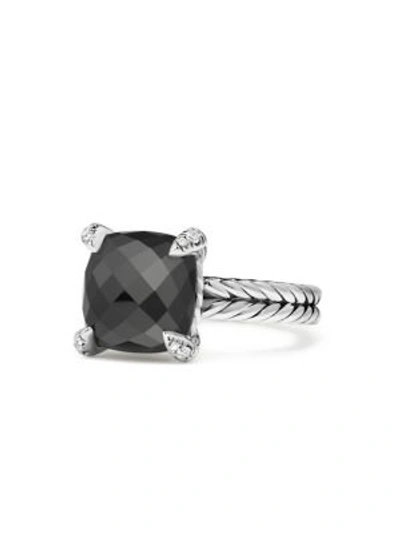 Shop David Yurman Women's Châtelaine Ring With Gemstone & Diamonds In Black Onyx