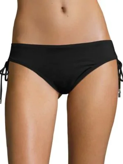 Shop Calvin Klein Women's Drawstring Hipster Bikini Bottom In Black