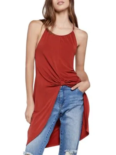 Shop Bcbgeneration Knot-front Tunic Top In Auburn
