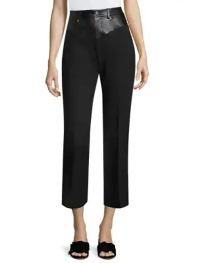 Shop Helmut Lang Garter Flared Pants In Black