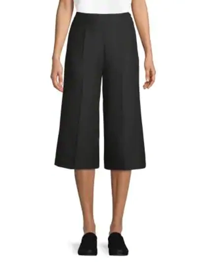 Shop Valentino Wide-leg Cropped Trousers In Black