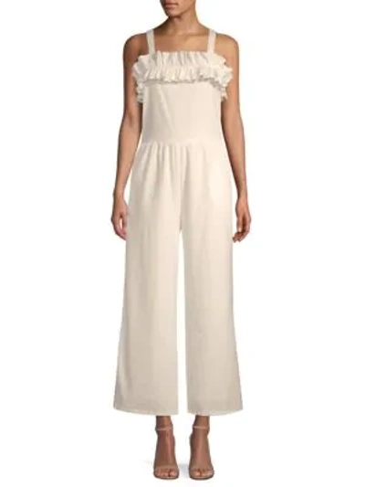 Shop Lucca Couture Gia Ruffle-trimmed Jumpsuit In White