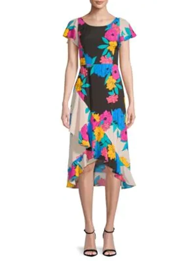 Shop Plenty By Tracy Reese Floral-print Ruffled Dress In Horizon Floral