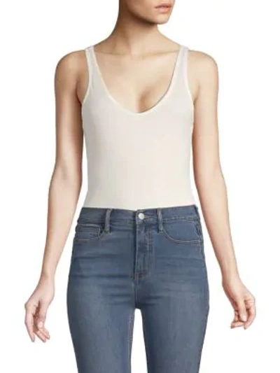 Shop Free People Ribbed Bodysuit In Ivory