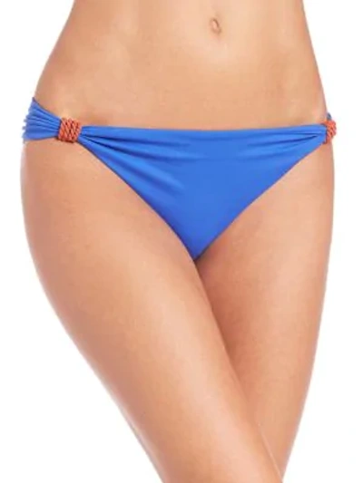 Shop Lazul Maia Hipster Bikini Bottom In Blue Rust