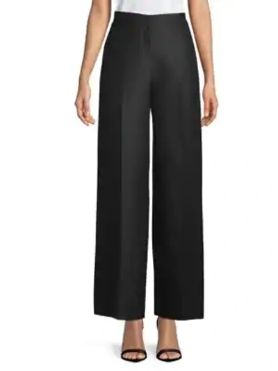 Shop Valentino Pleated Wide-leg Pants In Nero