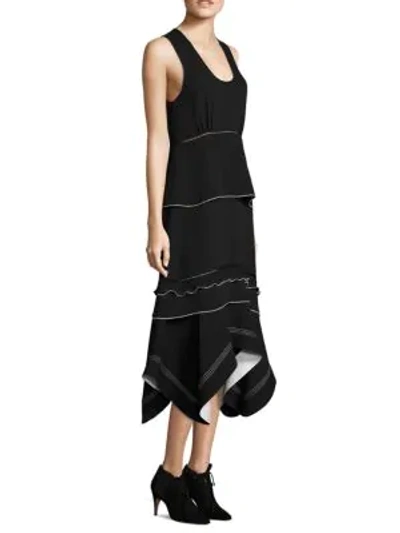 Shop Derek Lam Silk Lace Dress In Black