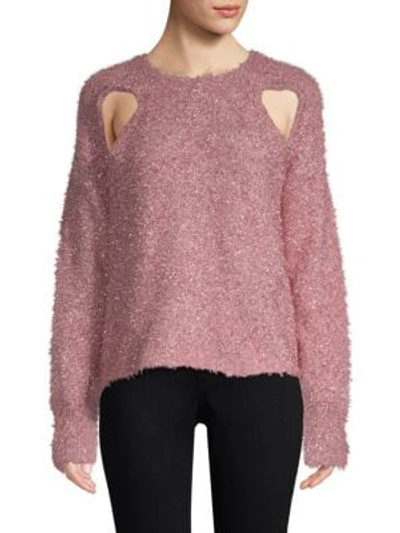 Shop Alice Mccall Metallic Cutout Sweater In Rose