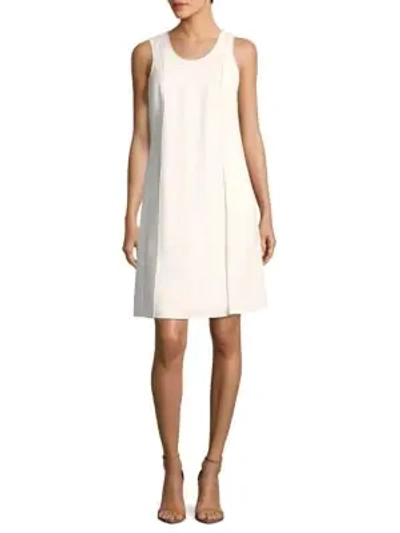 Shop Narciso Rodriguez Seam-front Wool Shift Dress In Ivory