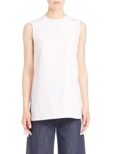 Shop Adam Lippes Solid Sleeveless Blouse In White