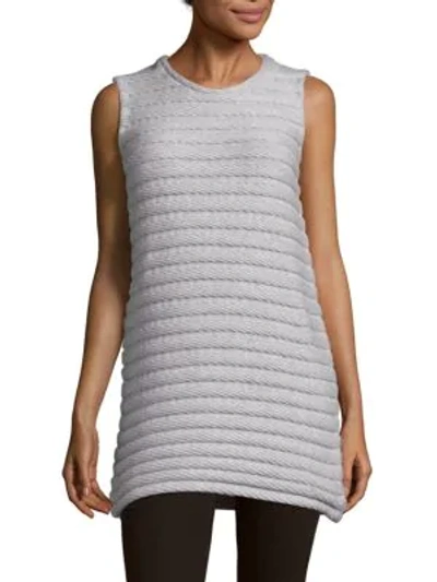 Shop Akris Ribbed Cashmere Sweater In Gravel