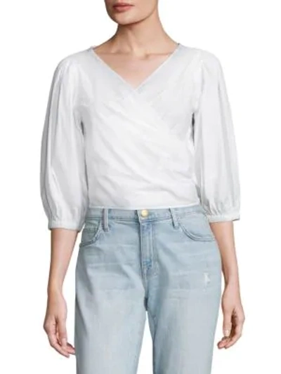 Shop Elizabeth And James Haven Poplin Cropped Top In White