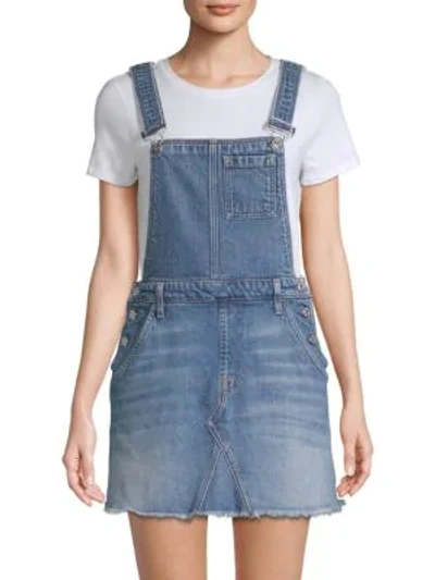 Shop 7 For All Mankind Mini Skirt Overalls In Blue