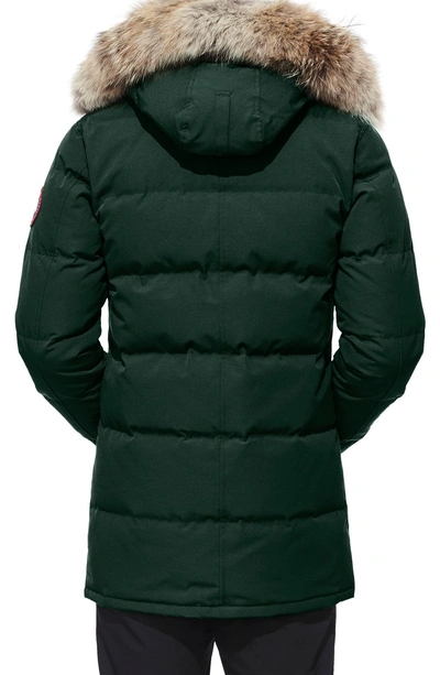 Shop Canada Goose 'carson' Slim Fit Hooded Packable Parka With Genuine Coyote Fur Trim In Spruce