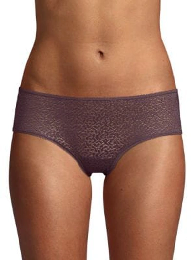 Shop Dkny Stretch Lace Panty In Aubergine