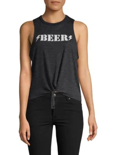 Shop Chaser Tie-front Muscle Tee In Black