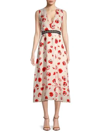 Shop Proenza Schouler Floral Midi Dress In Cream Multi