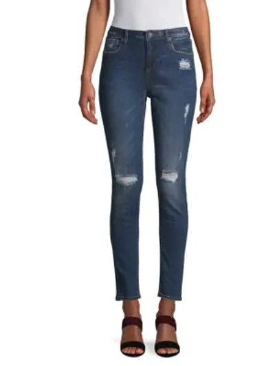 Shop Miss Me Distressed Skinny Jeans In Blue