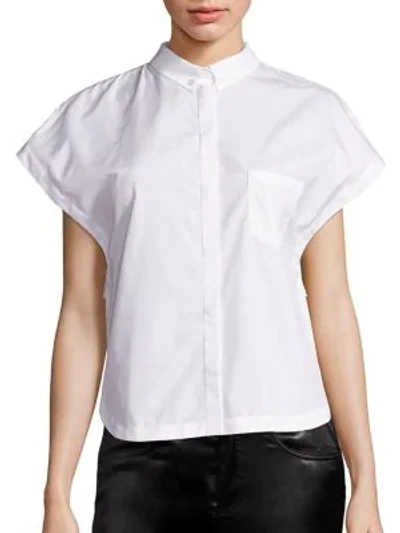 Shop Giamba Lace-embroidered Poplin Blouse In White