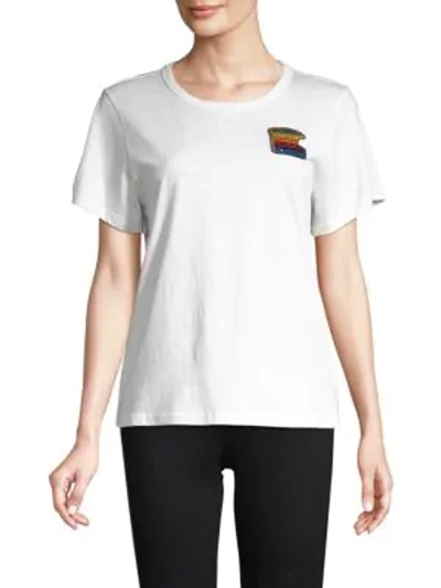 Shop Marc Jacobs Embellished Cotton Tee In Ivory