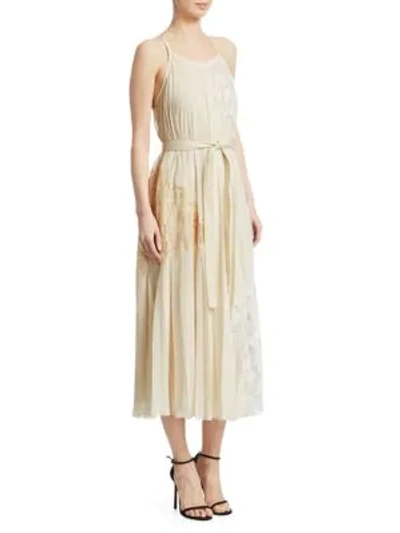 Shop Derek Lam Pleated Cami Dress In Sandstone