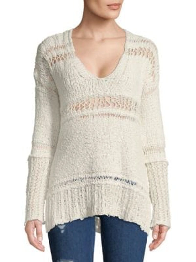 Shop Free People Belong-to-you Cotton Sweater In Ivory