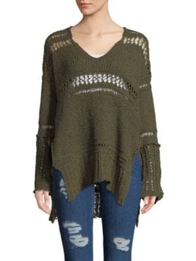 Shop Free People Belong-to-you Cotton Sweater In Moss