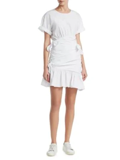 Shop A.l.c Cassian Ruched Tie Shirtdress In White