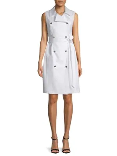 Shop Calvin Klein Sleeveless Trench Dress In White