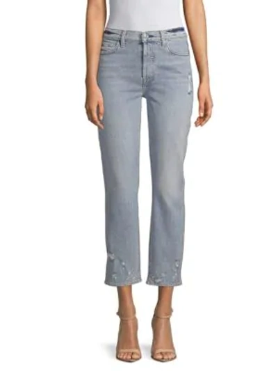 Shop 7 For All Mankind Edie Cropped Jeans In Light Blue