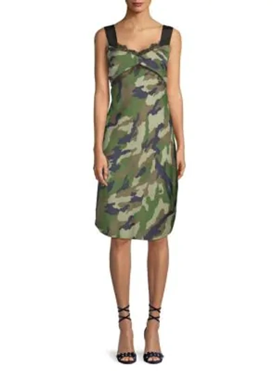 Shop Kendall + Kylie Camouflage-print Slip Dress In Camo Print