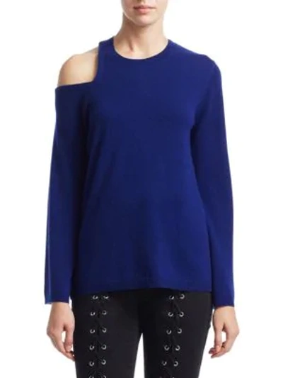 Shop A.l.c Hamilton Cutout Sweater In Deep Cobalt