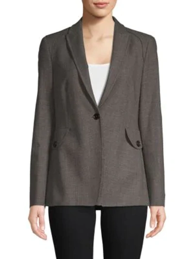 Shop Akris Textured Notch Jacket In Grey