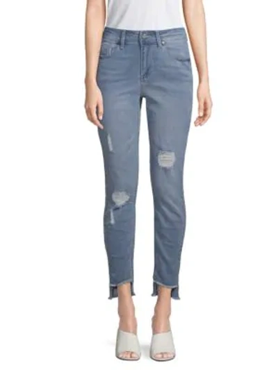 Shop Kenneth Cole Jess Distressed Skinny Jeans In Light Blue