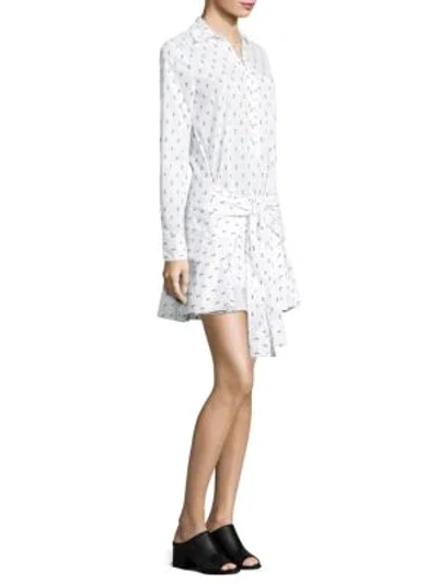 Shop Derek Lam 10 Crosby Fil Coupe Tie Front Shirtdress In Soft White
