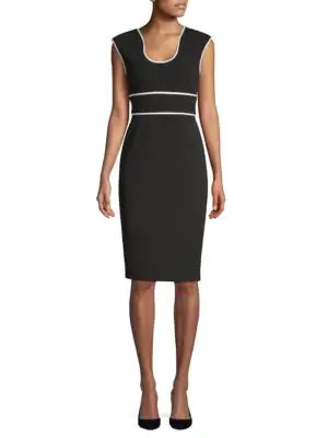 calvin klein black dress with white trim