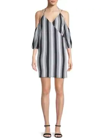 Shop Ali & Jay La Ciudad Stripe Cold-shoulder Dress In Black