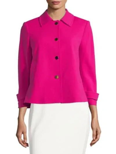 Shop Calvin Klein Tab-sleeve Button Jacket In Hibiscus