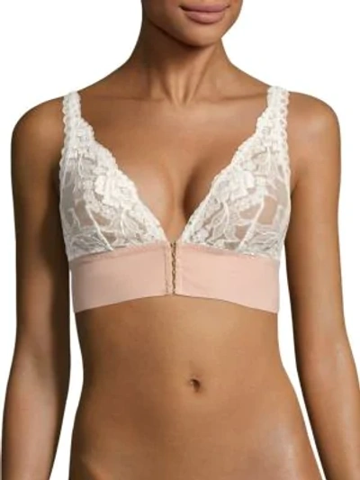 Shop Stella Mccartney Bella Lace Bra In Mahogany Rose