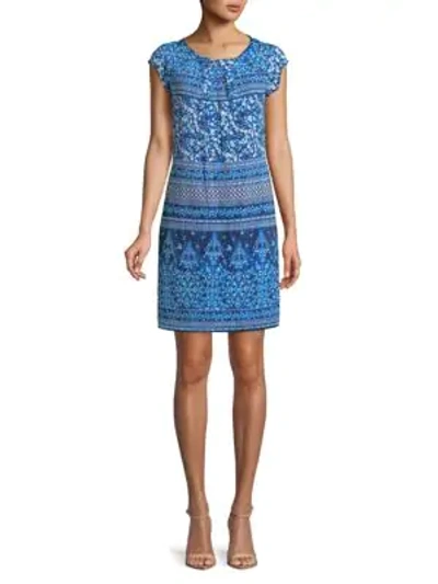 Shop Karl Lagerfeld Women's Bow Printed Dress In Blue