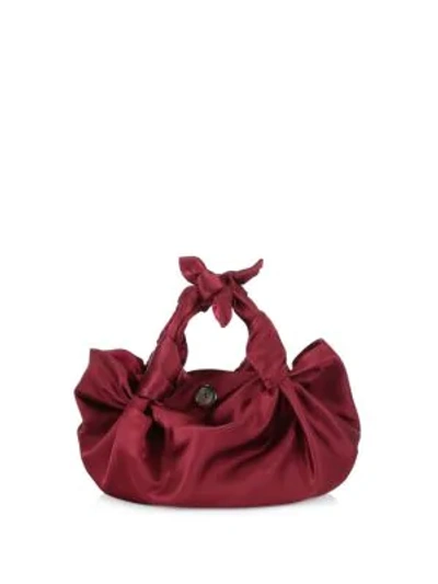Shop The Row Ascot Two Satin Hobo Bag In Maroon