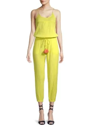 Shop Zadig & Voltaire Coco Cotton Jumpsuit In Lemon