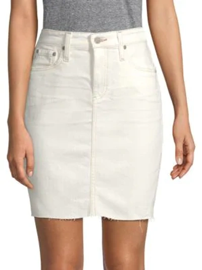 Shop Ag Classic Denim Skirt In 1 Year Neutral White