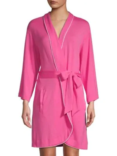 Shop Kate Spade Long-sleeve Robe In Raspberry Print