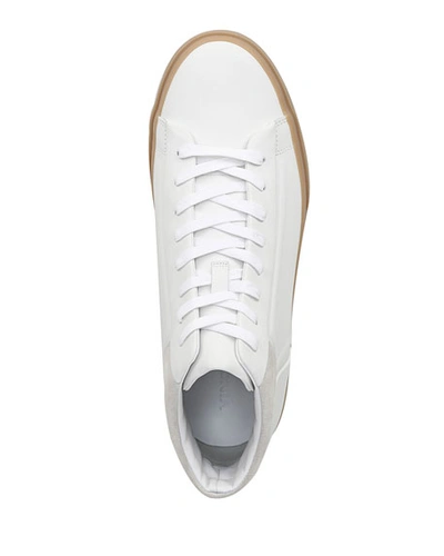 Shop Vince Men's Fynn Glove Leather Suede Mid-top Sneakers In White
