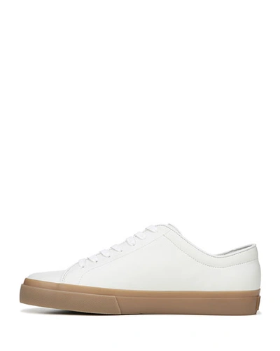 Shop Vince Men's Farrell Calf Leather Low-top Sneakers In White