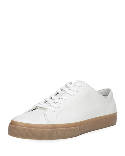 Shop Vince Men's Farrell Calf Leather Low-top Sneakers In White