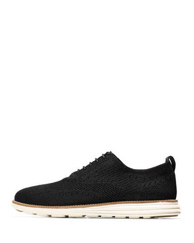 Shop Cole Haan Men's Zerogrand Knit Oxford Sneakers, Black